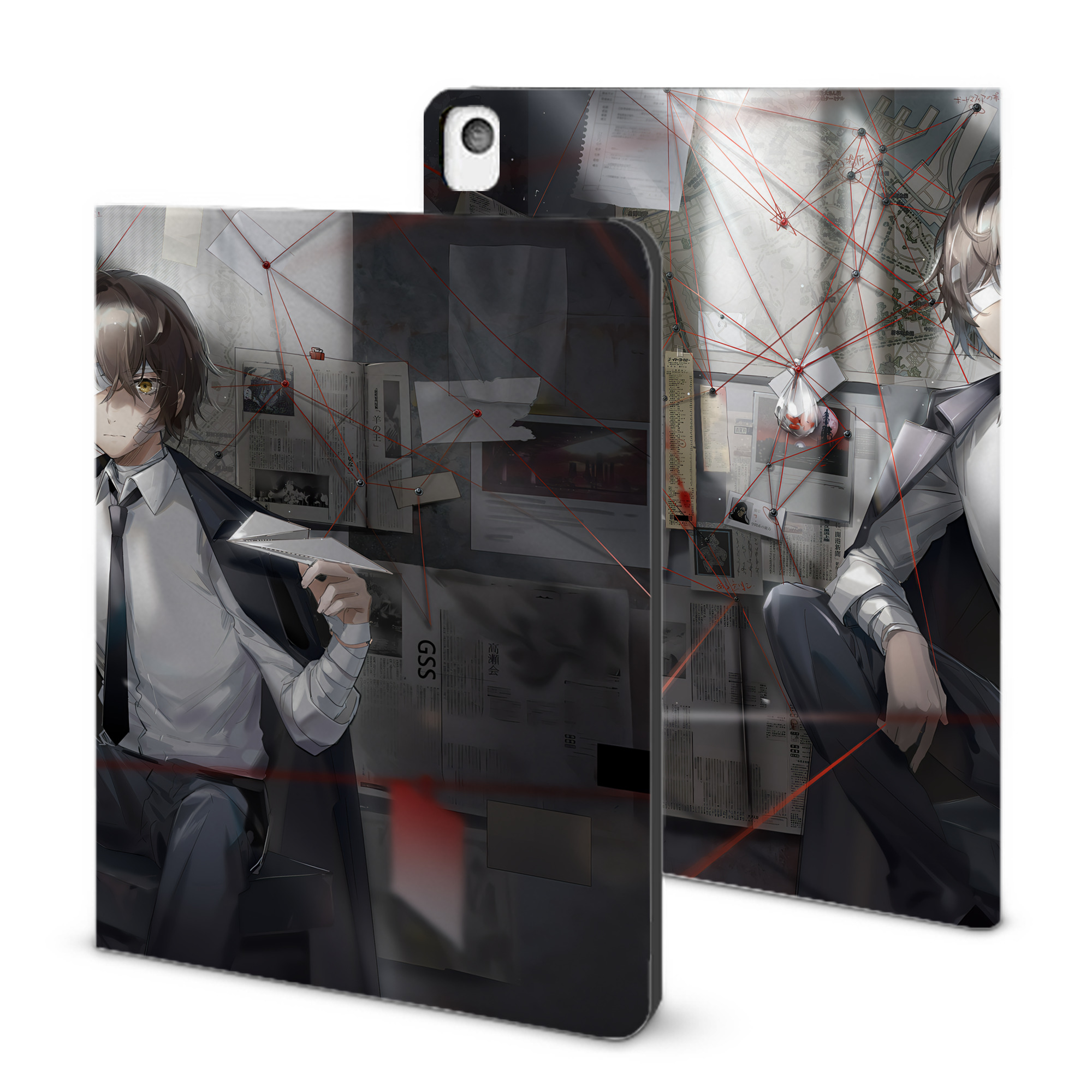 （画像用） 文豪ストレイドッグス Bungo Stray Dogs IPadケース ペンホルダー付き ブックスタイルデザイン